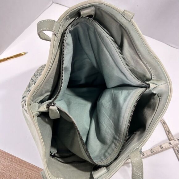 Willow Green Distressed Leather Shoulder Bag - Picture 10 of 13